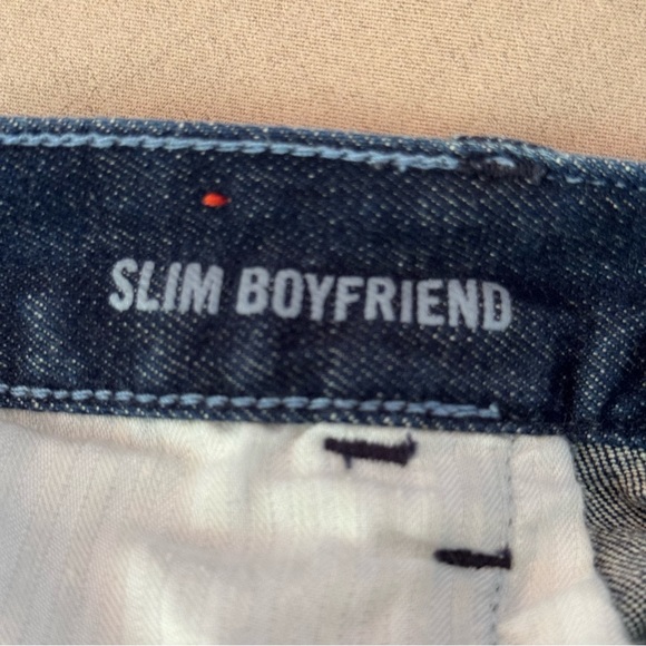 BANANA REPUBLIC. Blue Slim Boyfriend Jeans. Side 32. Unisex. Five Pocket… - Picture 6 of 11